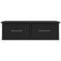Estante de cajones para pared contrachapada negro 60x26x18,5cm