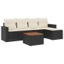6-piece garden sofa set and black synthetic rattan cushions by vidaXL, Garden sets - Ref: Foro24-3256427, Price: 336,37 €, Di...