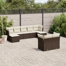 9-piece garden sofa set and brown synthetic rattan cushions by vidaXL, Garden sets - Ref: Foro24-3218313, Price: 574,34 €, Di...