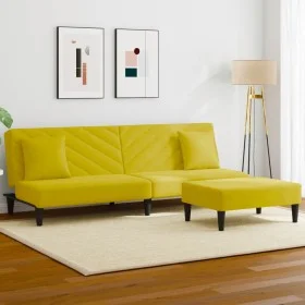 Yellow velvet 2-piece sofa set with cushions by vidaXL, Sofas - Ref: Foro24-3216266, Price: 295,58 €, Discount: %