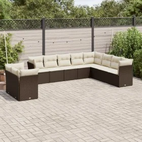 10-piece garden sofa set and brown synthetic rattan cushions by vidaXL, Garden sets - Ref: Foro24-3217863, Price: 672,32 €, D...