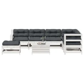Garden furniture set with cushions 8 pieces solid white pine wood by vidaXL, Garden sets - Ref: Foro24-3250569, Price: 725,52...