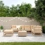 Garden furniture 8 pieces and cushions solid pine wood by vidaXL, Garden sets - Ref: Foro24-3250576, Price: 787,29 €, Discoun...