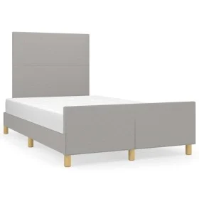 Bed frame with headboard light gray fabric 120x190 cm by vidaXL, Beds and slatted bases - Ref: Foro24-3270499, Price: 171,98 ...