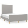 Bed frame with headboard light gray fabric 120x190 cm by vidaXL, Beds and slatted bases - Ref: Foro24-3270499, Price: 167,09 ...