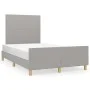 Bettgestell mit Kopfteil aus hellgrauem Stoff 120x190 cm von vidaXL, Betten und Lattenroste - Ref: Foro24-3270499, Preis: 171...