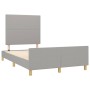Bed frame with headboard light gray fabric 120x190 cm by vidaXL, Beds and slatted bases - Ref: Foro24-3270499, Price: 167,09 ...