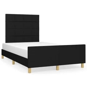 Bed frame with black fabric headboard 120x190 cm by vidaXL, Beds and slatted bases - Ref: Foro24-3270515, Price: 145,84 €, Di...