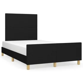Bed frame with black fabric headboard 120x190 cm by vidaXL, Beds and slatted bases - Ref: Foro24-3270501, Price: 143,68 €, Di...