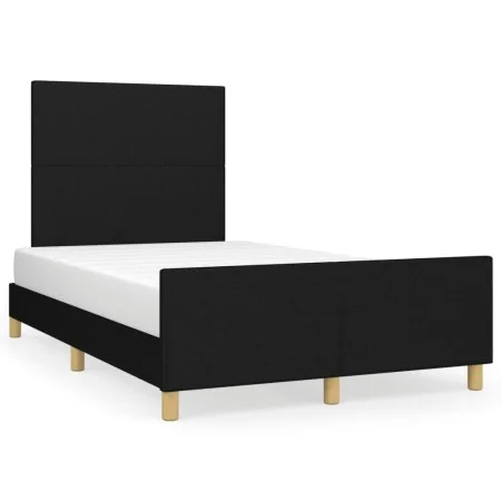 Estructura de cama con cabecero tela negro 120x190 cm de vidaXL, Camas y somieres - Ref: Foro24-3270501, Precio: 143,87 €, De...