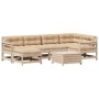 Gartenmöbel-Set 7-teilig und Kissen aus massivem Kiefernholz von vidaXL, Gartensets - Ref: Foro24-3250936, Preis: 631,04 €, R...