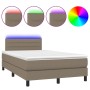 Cama box spring con colchón y LED tela gris taupe 120x190 cm de vidaXL, Camas y somieres - Ref: Foro24-3270050, Precio: 369,5...