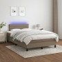 Cama box spring con colchón y LED tela gris taupe 120x190 cm de vidaXL, Camas y somieres - Ref: Foro24-3270050, Precio: 369,5...