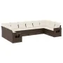 10-teilige Gartensofagarnitur und braune synthetische Rattankissen von vidaXL, Gartensets - Ref: Foro24-3220672, Preis: 663,9...