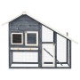 Solid gray and white fir wood rabbit hutch 140x63x120 cm by vidaXL, Cages and habitats for small animals - Ref: Foro24-170869...