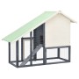 Solid gray and white fir wood rabbit hutch 140x63x120 cm by vidaXL, Cages and habitats for small animals - Ref: Foro24-170869...