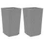 Planters 2 units PP light gray 32.5x32.5x57 cm by vidaXL, Pots and planters - Ref: Foro24-367847, Price: 65,39 €, Discount: %