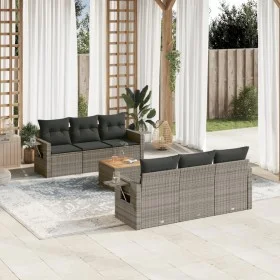 7-piece garden sofa set with gray PE rattan cushions by vidaXL, Modular outdoor sofas - Ref: Foro24-3224457, Price: 436,65 €,...