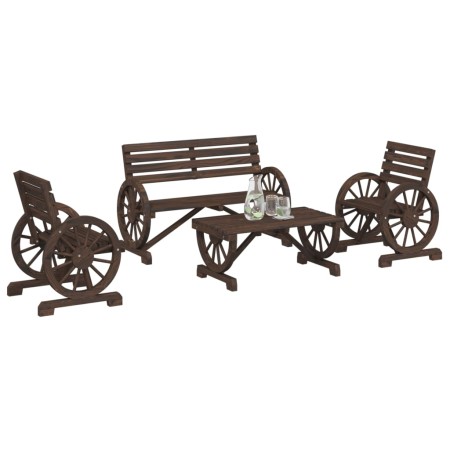 Gartenmöbel-Set 4-teilig aus massivem Tannenholz von vidaXL, Gartensets - Ref: Foro24-3207132, Preis: 475,70 €, Rabatt: %