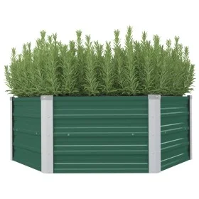 Green galvanized steel raised bed 129x129x46 cm by vidaXL, Pots and planters - Ref: Foro24-47015, Price: 45,52 €, Discount: %