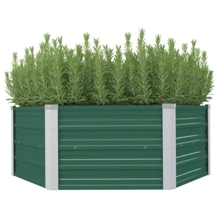 Arriate elevado de acero galvanizado verde 129x129x46 cm de vidaXL, Maceteros y jardineras - Ref: Foro24-47015, Precio: 45,46...