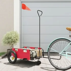 Iron bicycle trailer and red Oxford cloth by vidaXL, Bicycle trailers - Ref: Foro24-94181, Price: 77,88 €, Discount: %