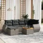 7-piece garden sofa set with gray PE rattan cushions by vidaXL, Garden sets - Ref: Foro24-3265064, Price: 430,80 €, Discount: %