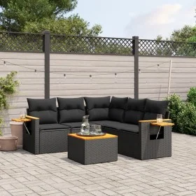 6-piece garden sofa set and black synthetic rattan cushions by vidaXL, Garden sets - Ref: Foro24-3226804, Price: 401,08 €, Di...