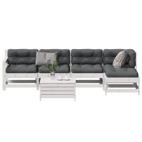 6-piece garden furniture set with solid white pine wood cushions by vidaXL, Garden sets - Ref: Foro24-3250929, Price: 504,52 ...