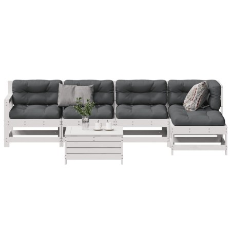6-teiliges Gartenmöbel-Set mit Kissen aus massivem Weißkiefernholz von vidaXL, Gartensets - Ref: Foro24-3250929, Preis: 510,0...