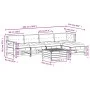 6-piece garden furniture set with solid white pine wood cushions by vidaXL, Garden sets - Ref: Foro24-3250929, Price: 511,00 ...