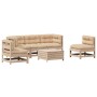 Gartenmöbel-Set 6-teilig und Kissen aus massivem Kiefernholz von vidaXL, Gartensets - Ref: Foro24-3250716, Preis: 606,00 €, R...