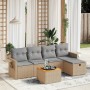 Garden sofa set with beige cushions mix 6 pieces PE rattan by vidaXL, Garden sets - Ref: Foro24-3264944, Price: 355,72 €, Dis...