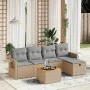 Garden sofa set with beige cushions mix 6 pieces PE rattan by vidaXL, Garden sets - Ref: Foro24-3264944, Price: 349,12 €, Dis...