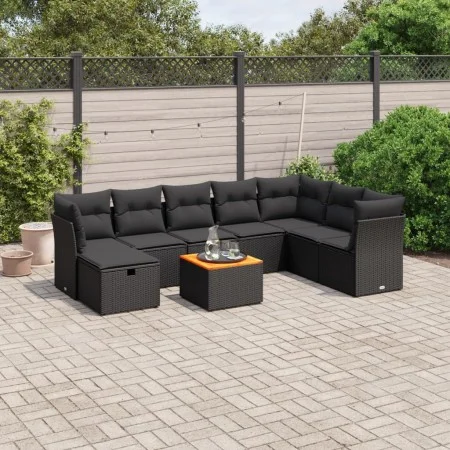 8-piece garden sofa set and black synthetic rattan cushions by vidaXL, Garden sets - Ref: Foro24-3264758, Price: 541,98 €, Di...