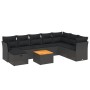 8-teiliges Gartensofa-Set und schwarze synthetische Rattankissen von vidaXL, Gartensets - Ref: Foro24-3264758, Preis: 540,48 ...