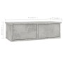 Estante cajones para pared contrachapada hormigón 60x26x18,5cm de vidaXL, Estantes y estanterías - Ref: Foro24-800589, Precio...
