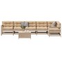 Gartenmöbel-Set 7-teilig und Kissen aus massivem Kiefernholz von vidaXL, Gartensets - Ref: Foro24-3250892, Preis: 652,94 €, R...