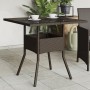 Garden table glass surface PE rattan brown 80x80x75 cm by vidaXL, Garden tables - Ref: Foro24-365524, Price: 84,83 €, Discoun...