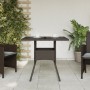 Mesa de jardín superficie de vidrio ratán PE marrón 80x80x75 cm de vidaXL, Mesas de jardín - Ref: Foro24-365524, Precio: 84,7...
