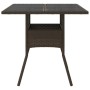 Garden table glass surface PE rattan brown 80x80x75 cm by vidaXL, Garden tables - Ref: Foro24-365524, Price: 84,83 €, Discoun...