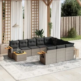 11-piece garden sofa set and gray synthetic rattan cushions by vidaXL, Garden sets - Ref: Foro24-3227208, Price: 646,14 €, Di...