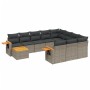 11-piece garden sofa set and gray synthetic rattan cushions by vidaXL, Garden sets - Ref: Foro24-3227208, Price: 644,22 €, Di...