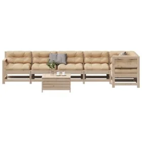 Garden furniture set 7 pieces and cushions solid pine wood by vidaXL, Garden sets - Ref: Foro24-3250884, Price: 671,99 €, Dis...