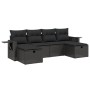 6-teiliges Gartensofa-Set und schwarze synthetische Rattankissen von vidaXL, Gartensets - Ref: Foro24-3263851, Preis: 368,86 ...