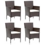 Garden chairs with cushions 4 units brown synthetic rattan by vidaXL, Garden chairs - Ref: Foro24-318501, Price: 239,87 €, Di...
