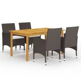 5-piece garden dining set with brown cushions by vidaXL, Garden sets - Ref: Foro24-3095865, Price: 384,91 €, Discount: %