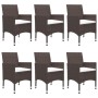 7-piece garden dining set with brown cushions by vidaXL, Garden sets - Ref: Foro24-3095867, Price: 610,06 €, Discount: %