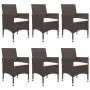 Juego de comedor para jardín 7 piezas con cojines marrón de vidaXL, Conjuntos de jardín - Ref: Foro24-3095867, Precio: 591,27...