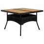 Juego comedor jardín 9 pzas madera maciza ratán sintético negro de vidaXL, Conjuntos de jardín - Ref: Foro24-3095899, Precio:...